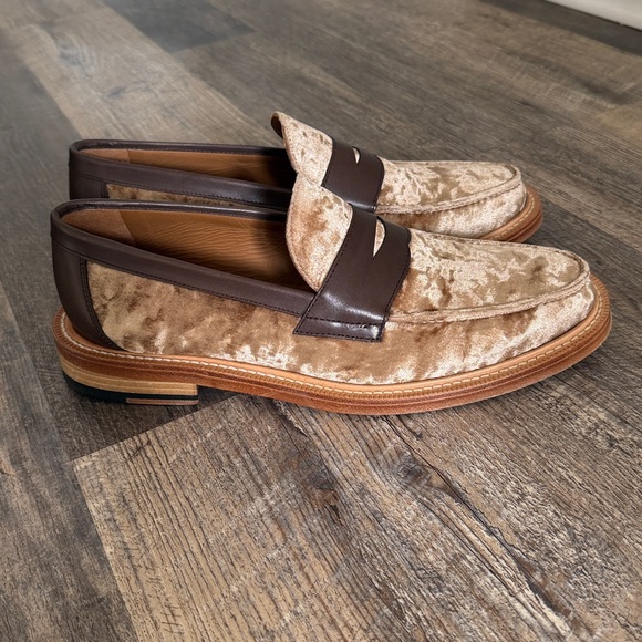 Taft Men\'s US 8.5 Fitz Velvet Handcrafted Penny Slip-on Loafers EU41.5 Champagne